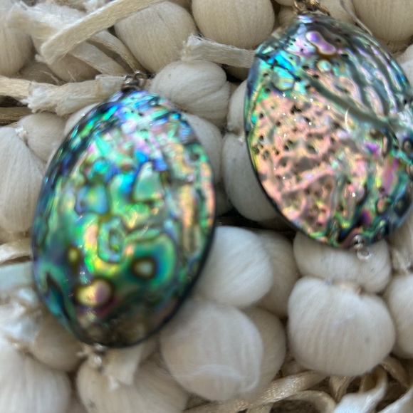 Large Shell oval earrings. - Picture 8 of 8